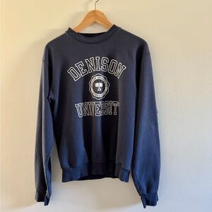 Champion Denison University Navy Blue Sweatshirt adult small